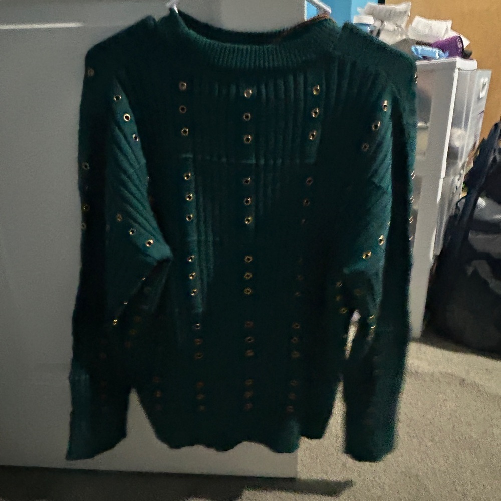 Vaara Turquoise Sweater Size Medium NWT - Picture 2 of 4